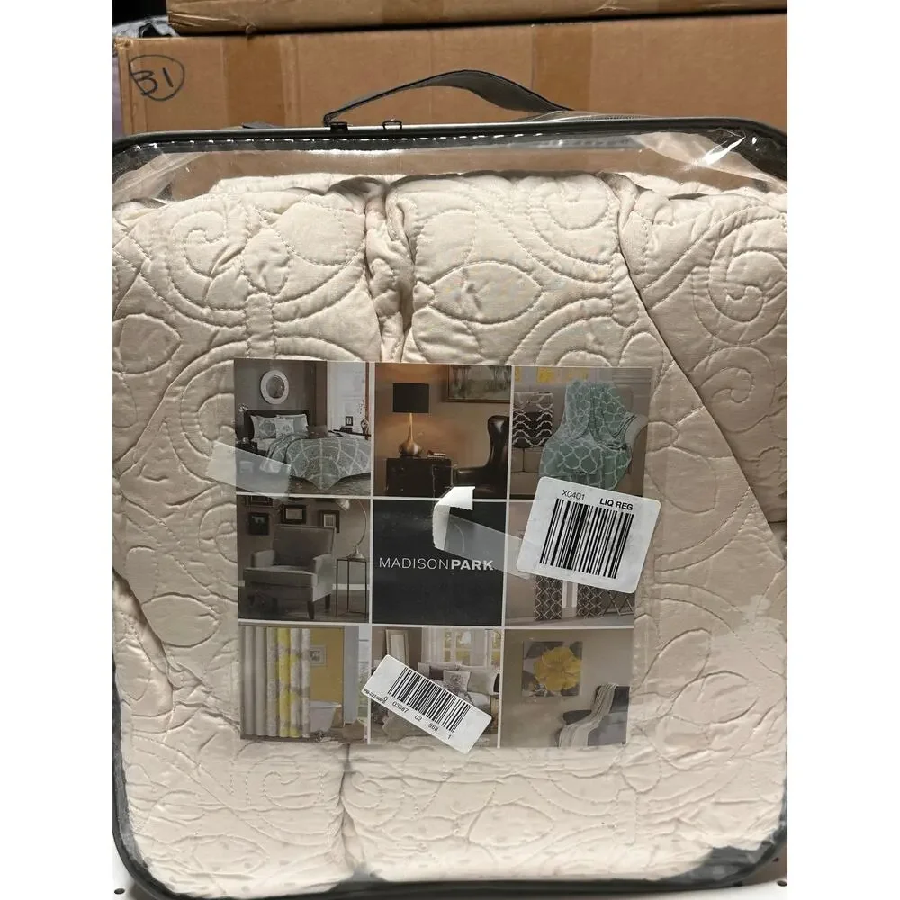Madison Park Mansfield Oversized Antimicrobial Treated 3pc Bedspread Set